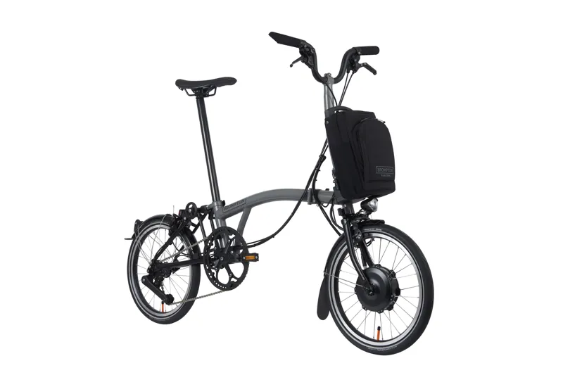 Brompton Electric P Line Urban Mid Folding Bike 2023 in Storm Grey-3